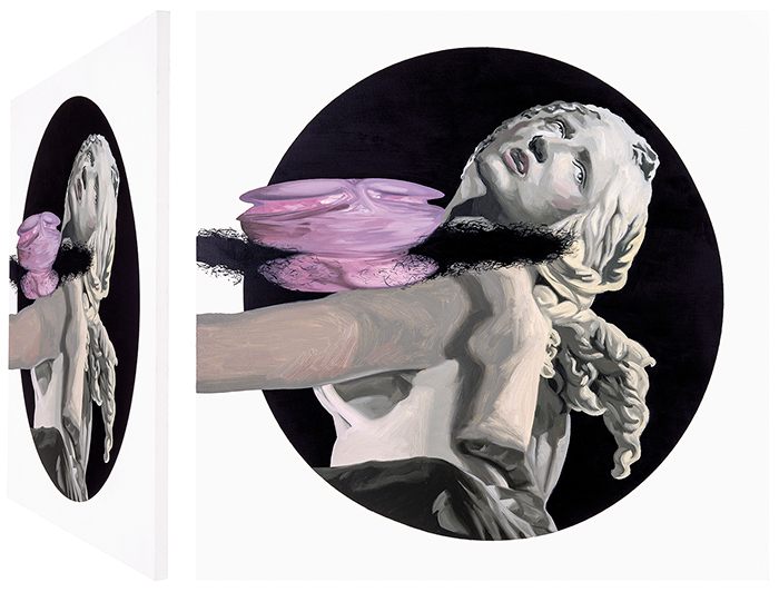 Proserpina y Plutón. Óleo sobre lienzo. 70 x 70 cm.