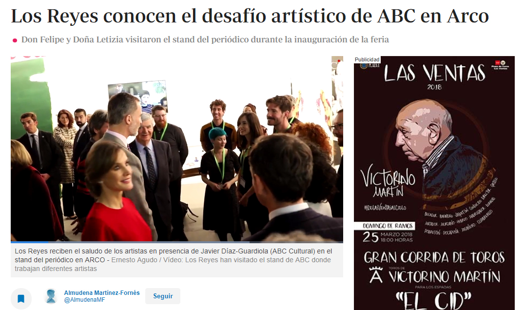 ABC. Almudena Martínez Fornés. ‘Los Reyes Conocen El Desafío Artístico De ABC En Arco’.